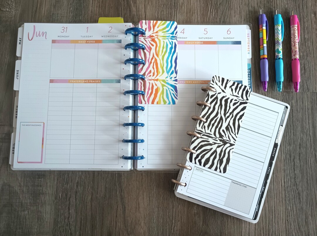 Zebra Print Planner Bookmark, Zebra Bookmarks, Disc Planner Bookmarks ...