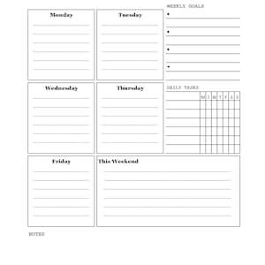 My Week Printable, Instant Download, Printable Calendar, Weekly ...
