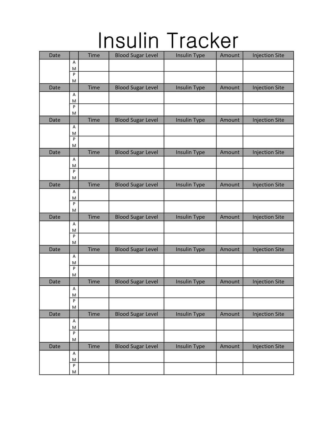 Insulin Time Chart