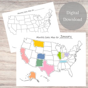 Sales Map Tracker, Verkäufe Tracker Printables, Sofort Download, druckbare Planer Seite, Digital Download, Order Tracker Sheets, Planer Sheet