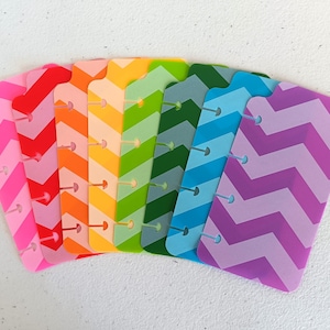 Chevron Plastic Planner Bookmark - Disc, Ring, or Spiral Notebook Snap-in Tabbed Insert
