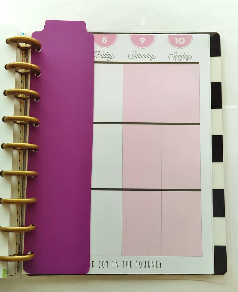 Happy Planner Bookmark Planner Supplies Planner Insert Etsy