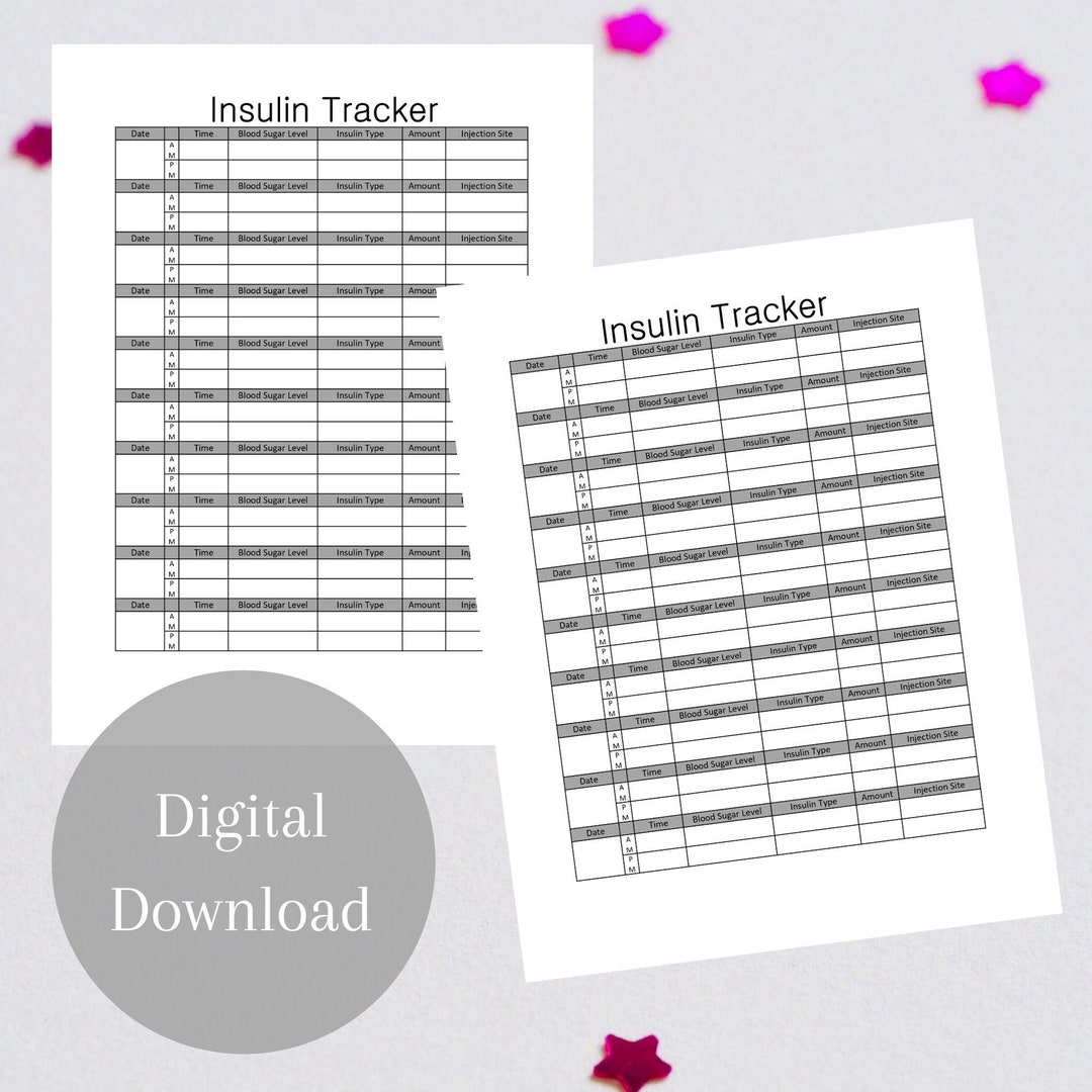 Insulin Tracker Printable Insulin Sheet Diabetic Tracker - Etsy
