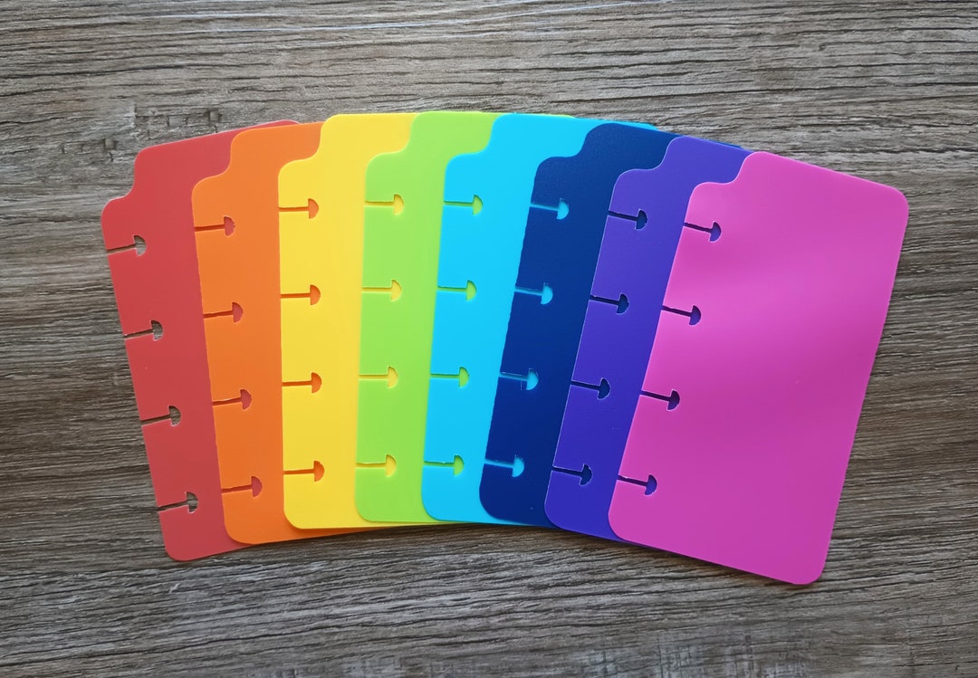 Colorful Disc Planner Bookmark, Solid Color Spiral Bookmark, Daily