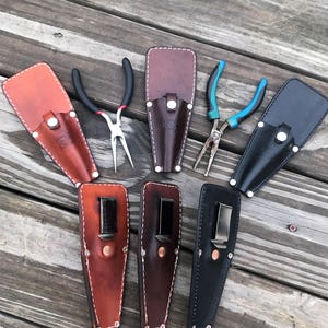 Leather Fishing Plier Holster, Custom Handmade
