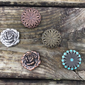 Beautiful Floral Style Conchos for Leather and Wood
