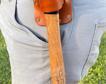 Soporte de cuero para martillo, perfil bajo, resistente.