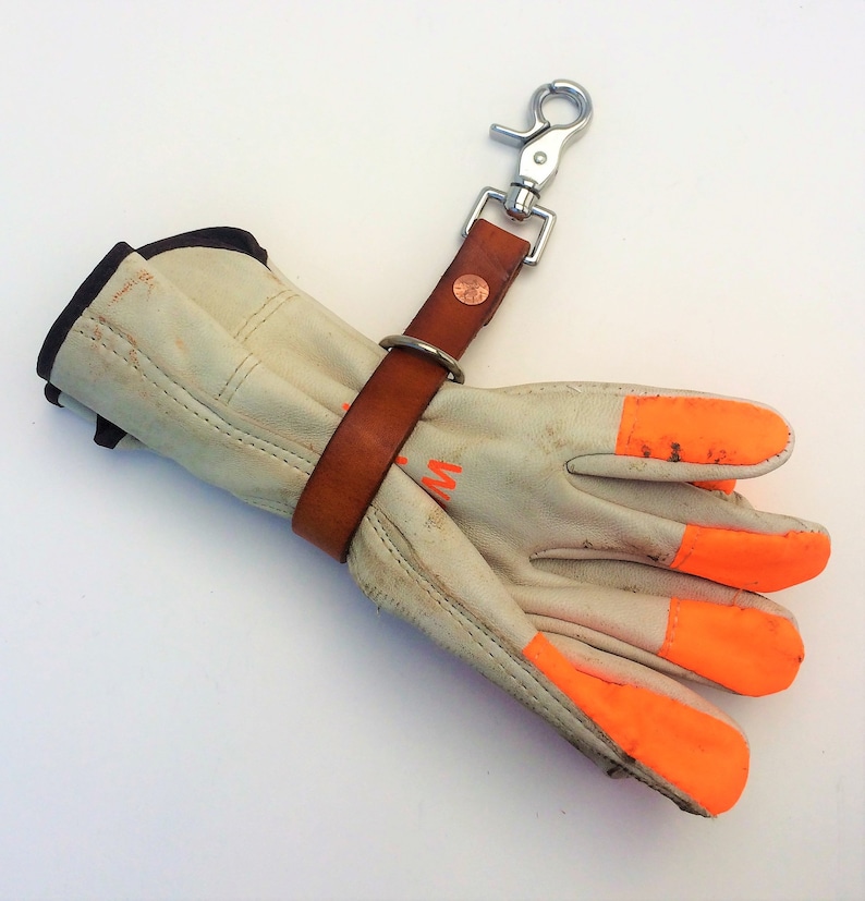 Leather Glove Holder Strap Personalized image 8