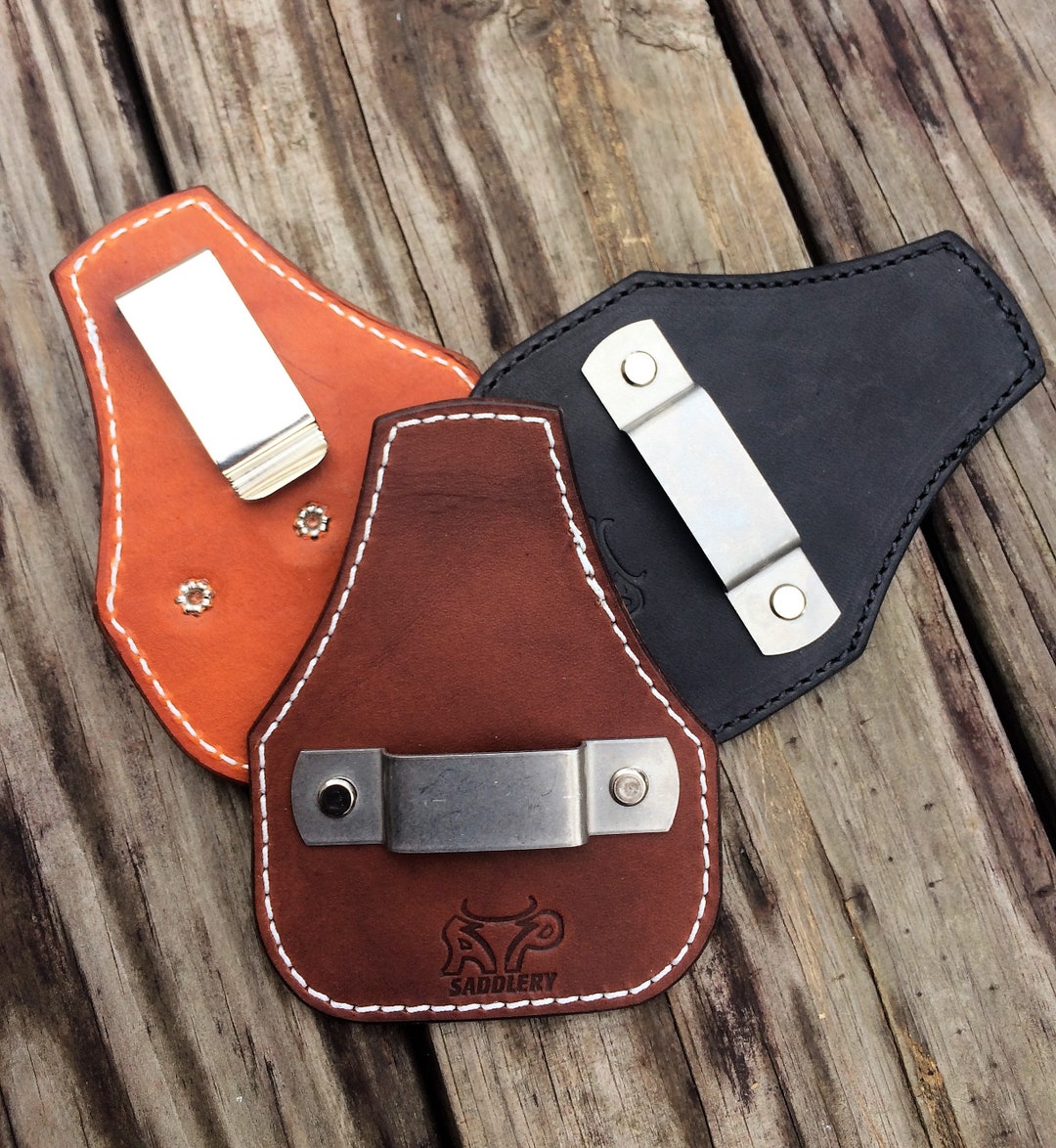 Low Profile Leather Tape Measure Holder With Belt Clip Made in USA Etsy