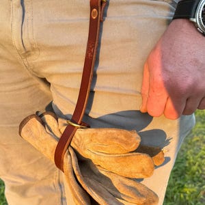 Leather Glove Holder Strap - Personalized