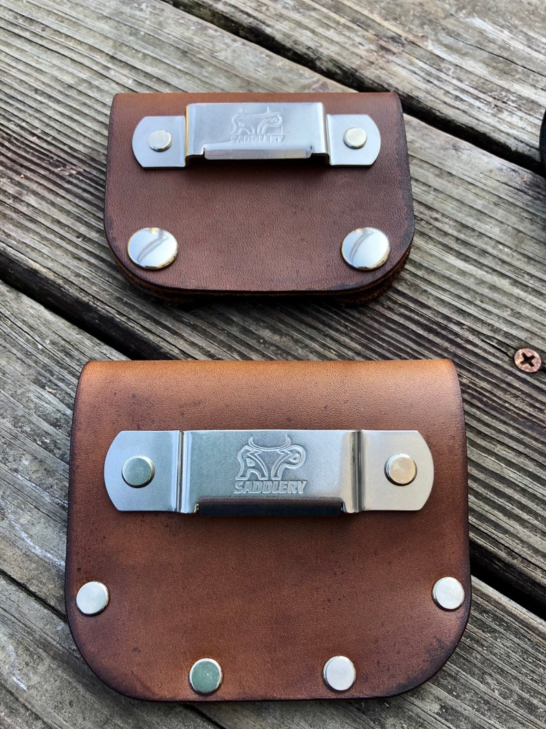 Leather Tape Measure Holder Low Profile fits 2 Belts Etsy