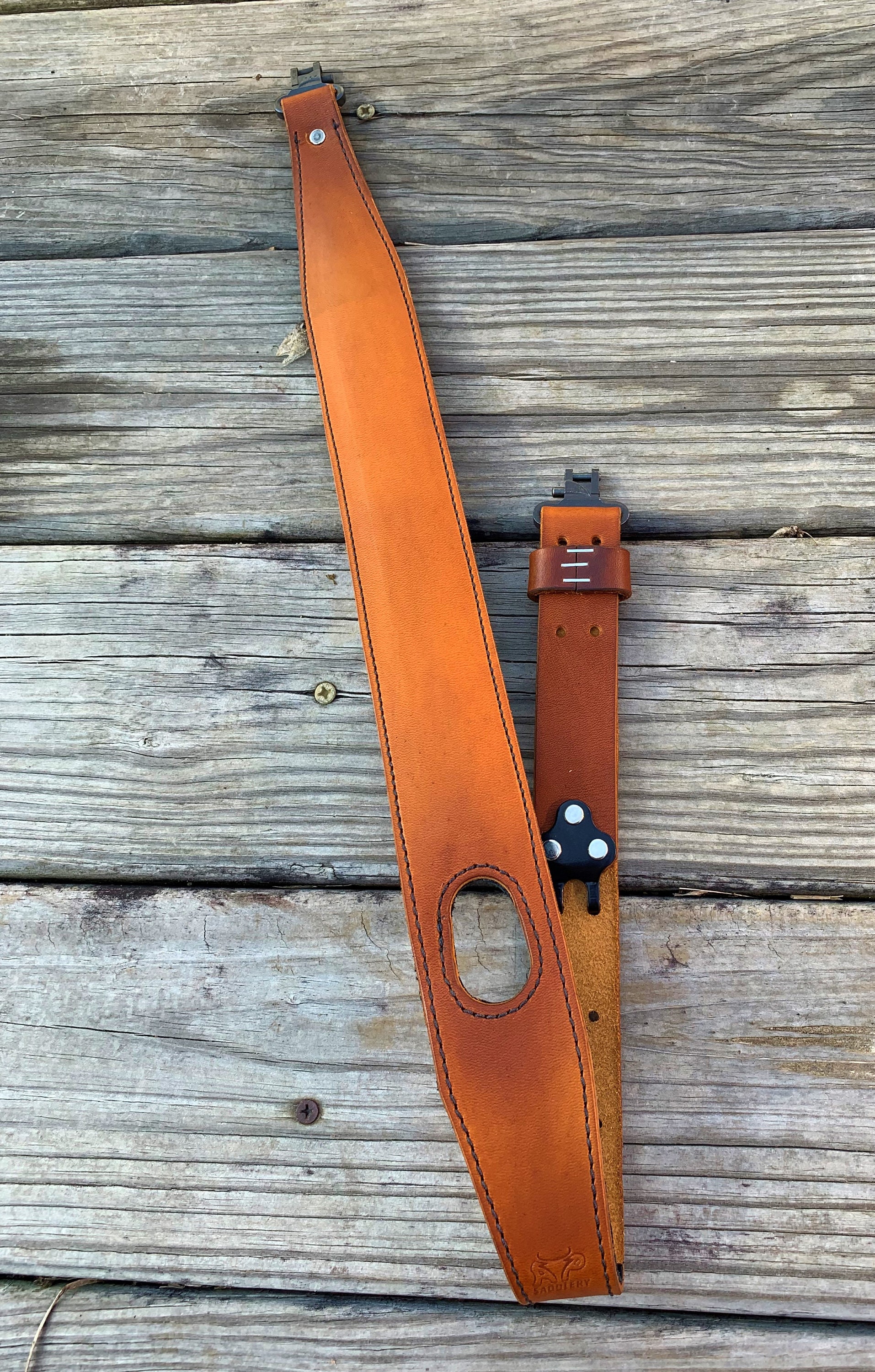 Custom Leather Padded Rifle Sling with Thumb Hole Quick Etsy