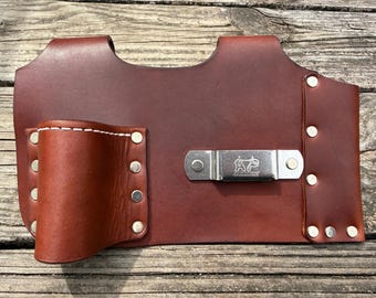 Hide & Drink Large Tape Measure Holder – Full Grain Leather Tool Holster With Belt Loop, Handmade In Guatemala