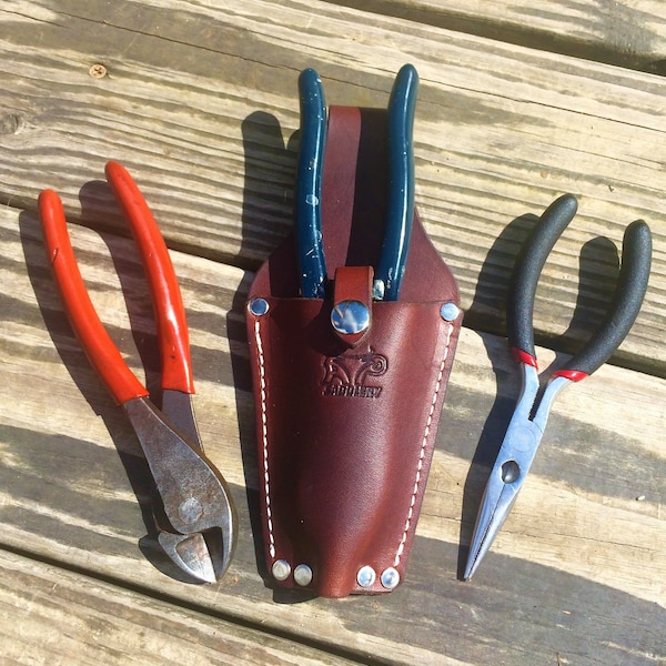 Leather Plier Holsters - 2 Sizes - Belt Loop Style