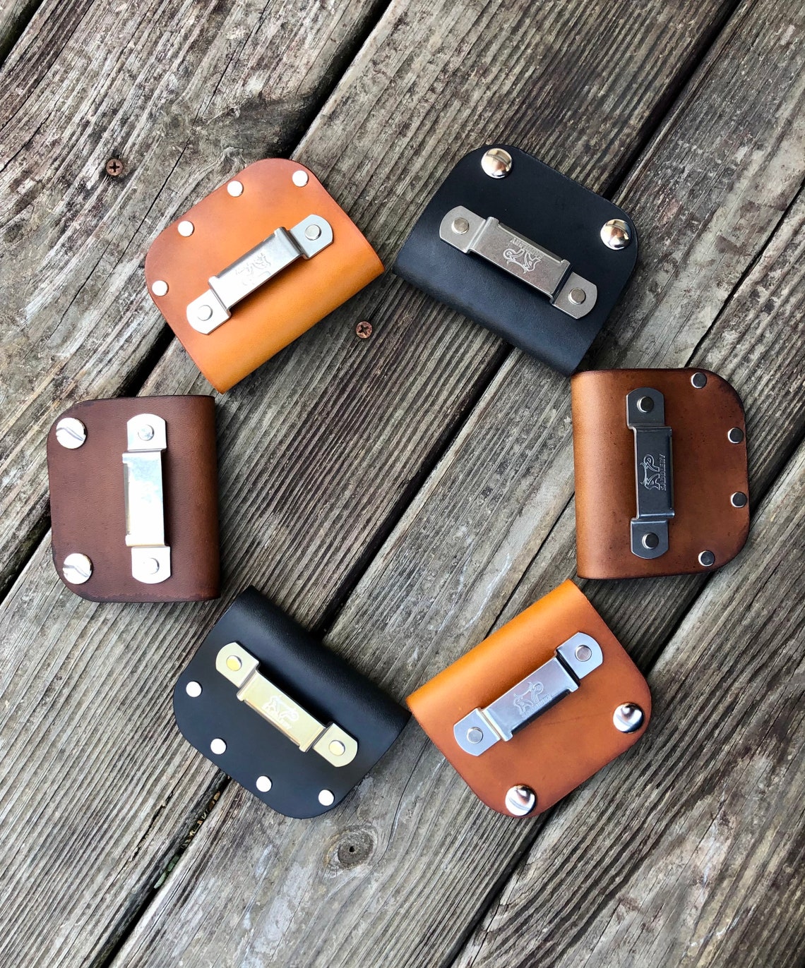 Leather Tape Measure Holder Low Profile Fits 2 Belts Etsy