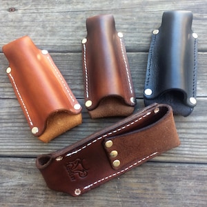 Leather Flashlight Holster for Terralux, Streamlight, Maglite Mini, and other AA Battery Flashlights