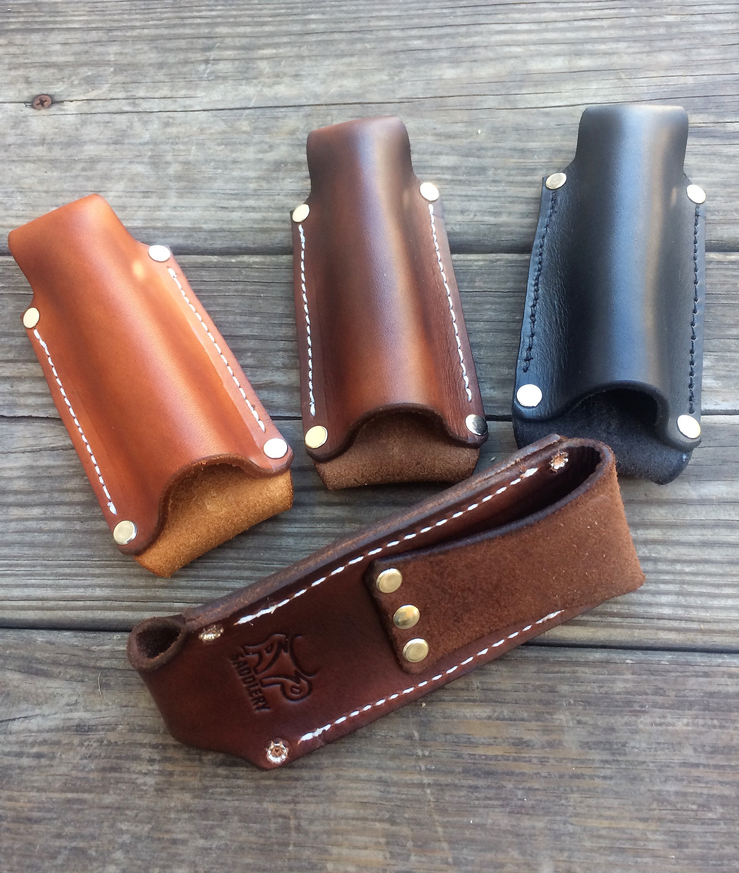 Leather Flashlight Holster for Terralux, Streamlight, Maglite Mini