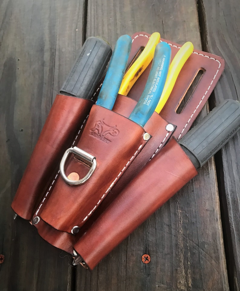 Custom Leather Tool Pouch Heavy Duty 4 Tool Etsy