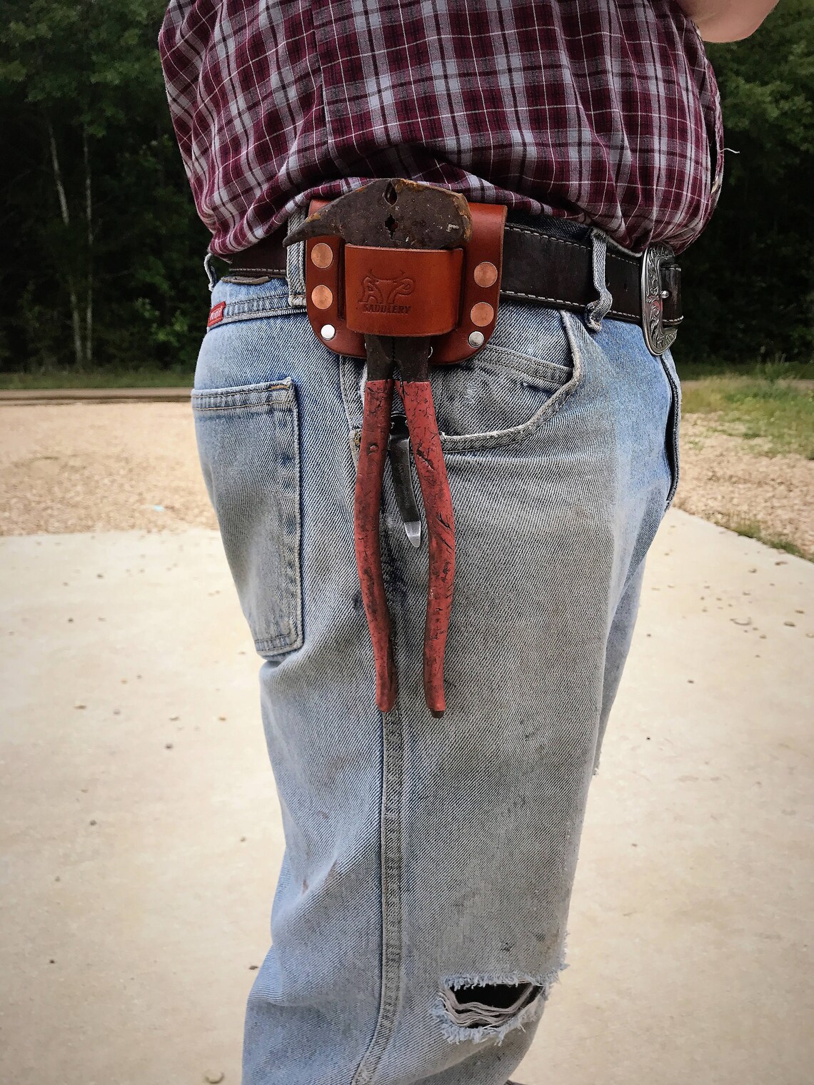 Leather Hammer Holder Low Profile Heavy Duty Etsy