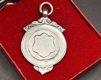 1934 Sterling Silver Watch Fob Medal by Joshua Horton & Son, Personalisable (George V Jubilee)