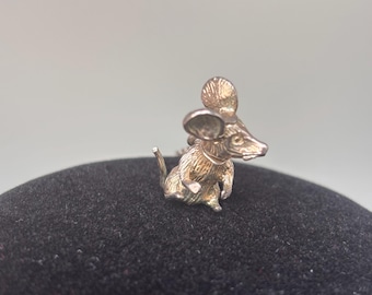 Collier pendentif souris articulé vintage en argent sterling, chaîne de breloques souris mobile 3D, bijoux animaux mignons à superposer