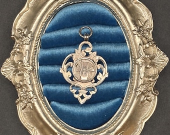 1914 Antique Sterling Silver 925 Playing Cards  Albert Watch Chain Fob Medal