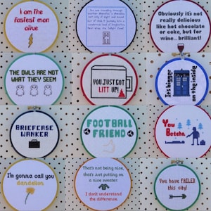Any 3 TV show Quote Cross Stitch Patterns.