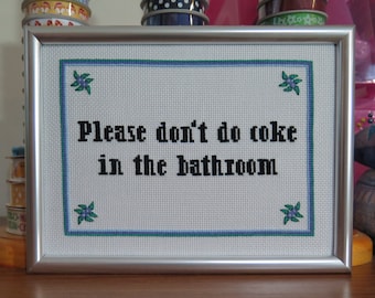 Subversive Bathroom Cross Stitch Pattern