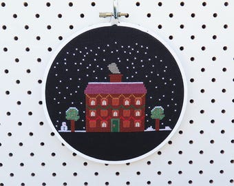 Christmas House Cross Stitch Pattern