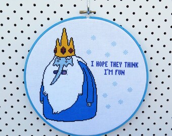 Adventure Time Ice King Cross Stitch Pattern