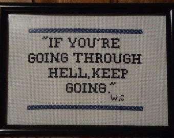 Winston Churchill Quote Cross Stitch Pattern
