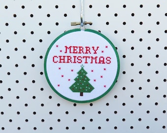 Merry Christmas Cross Stitch Pattern