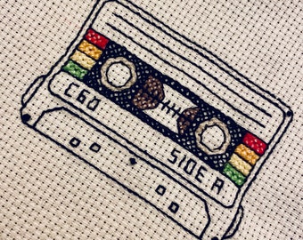 Vintage cassette tape (cross stitch pattern) - instant download