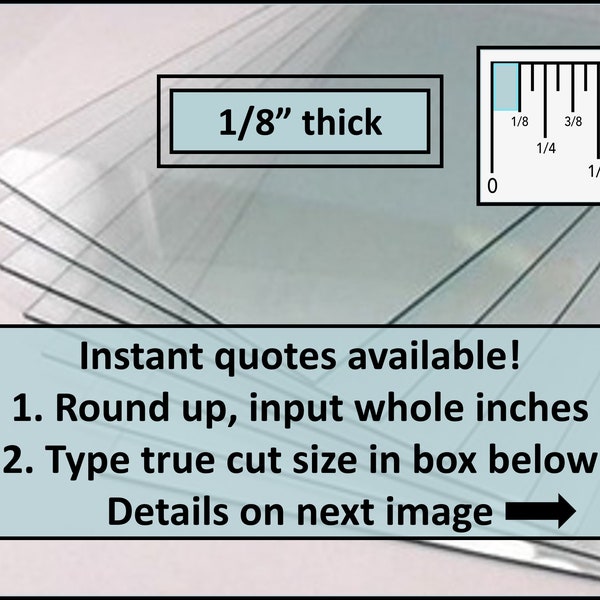 Instant quotes available! 1/8" thick, Custom Cut, Custom Size Regular Clear Annealed Glass