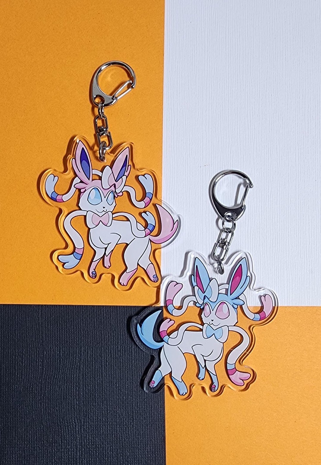 PKMN Inspired Ribbon Fox 2.5in Acrylic Charm - Etsy
