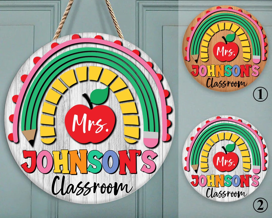 Custom Teacher Door Sign 3D Laser Cut, Back to School Gift, Teacher ...
