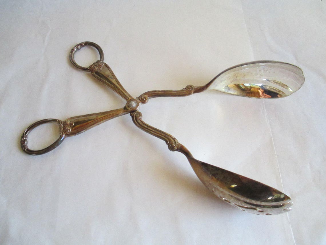 Silverplate Serving Tongs Serving Spoons Tongs Gorham Etsy