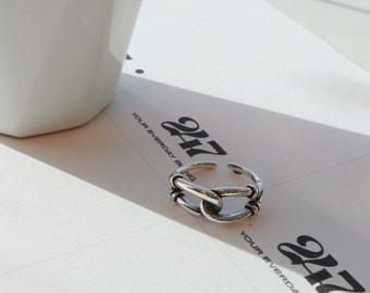 Daily Stainless Steel Ring • Interlocking Ring • Resizable Ring • Simple Jewelry • Geometric Jewelry • Daily • Valentine Gift