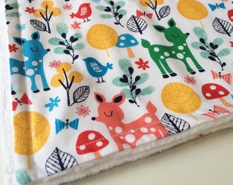 Baby blanket, Newborn baby blanket, Animals baby blanket, Woodland baby blanket, Modern baby blanket, Deer baby blanket, Baby shower gift