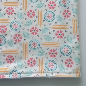 Cotton Baby Blanket: Pink, Blue & Yellow Floral Print, Soft Cuddle Fabric