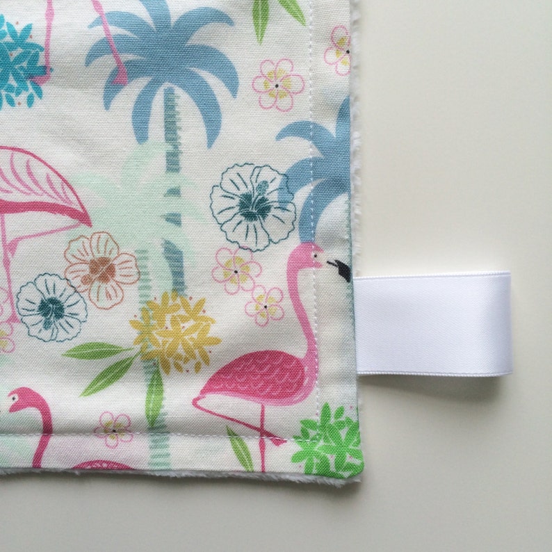 Flamingo tag lovey Baby girl comforter Small minky lovey Etsy