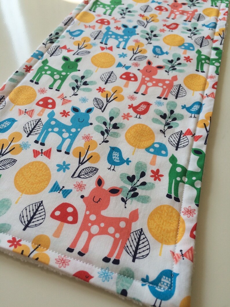 Deer Spit up Rag Woodland Burp Pad Designer Burping Cloth Etsy