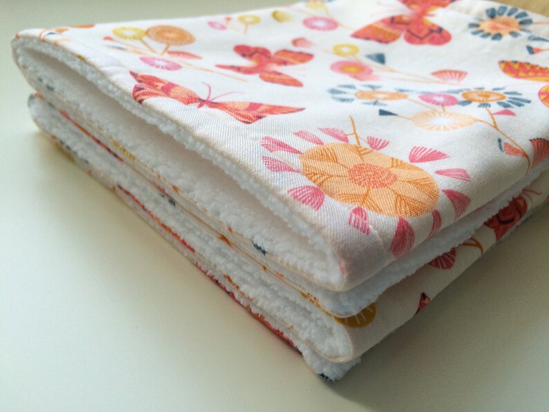 Butterfly Burp Cloths Pink Baby Girl Burp Rags Baby Girl Etsy