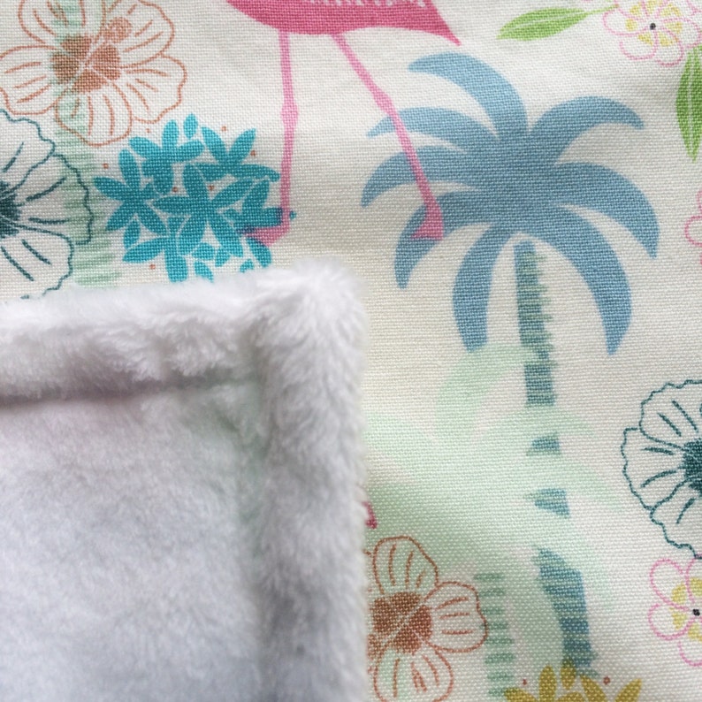 Flamingo tag lovey Baby girl comforter Small minky lovey Etsy