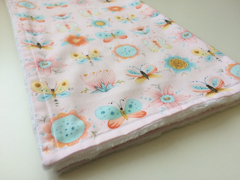 Butterfly Minky Blanket Pink Baby Girl Blanket Butterflies Etsy
