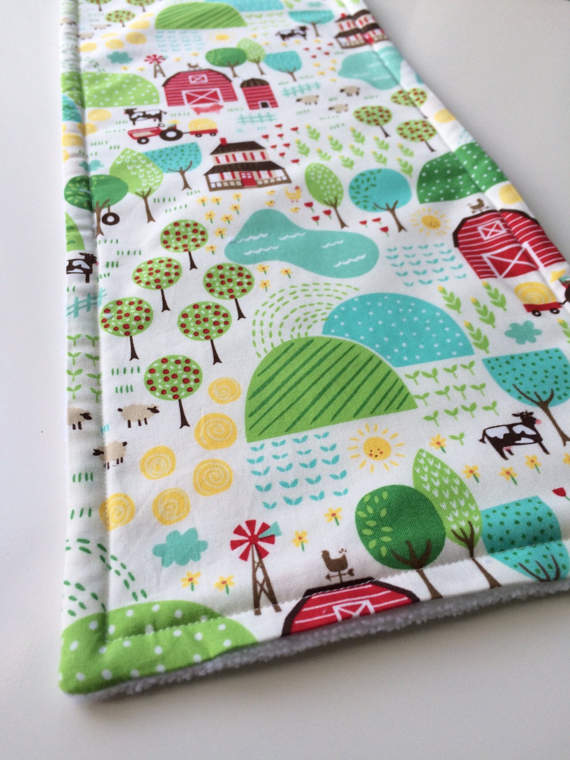 Burp cloth Farm burp cloth Countryside burp cloth Baby boy Etsy