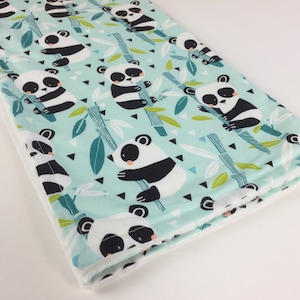 Panda babyfilt, Björn babyfilt, Blå babyfilt, Babyfilt pojke, Babyfilt flicka, Presentidé för babyshower, Björn babyfilt bild 1