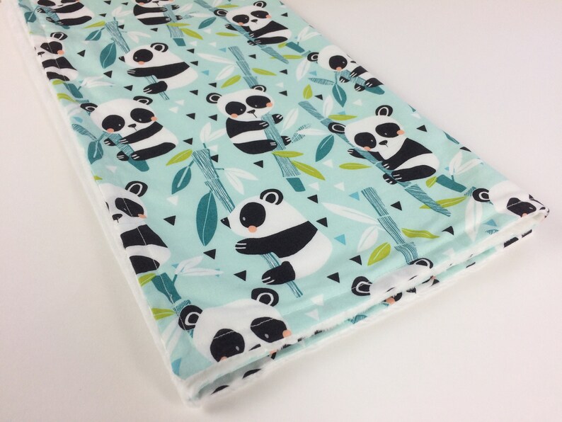 Panda babyfilt, Björn babyfilt, Blå babyfilt, Babyfilt pojke, Babyfilt flicka, Presentidé för babyshower, Björn babyfilt bild 1