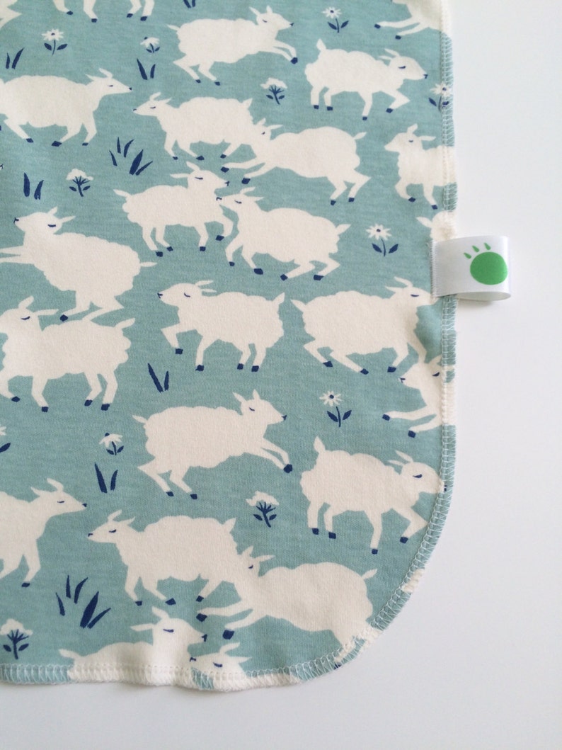 Lambs Swaddle Blanket, Organic Baby Swaddle, Spring Baby Blanket