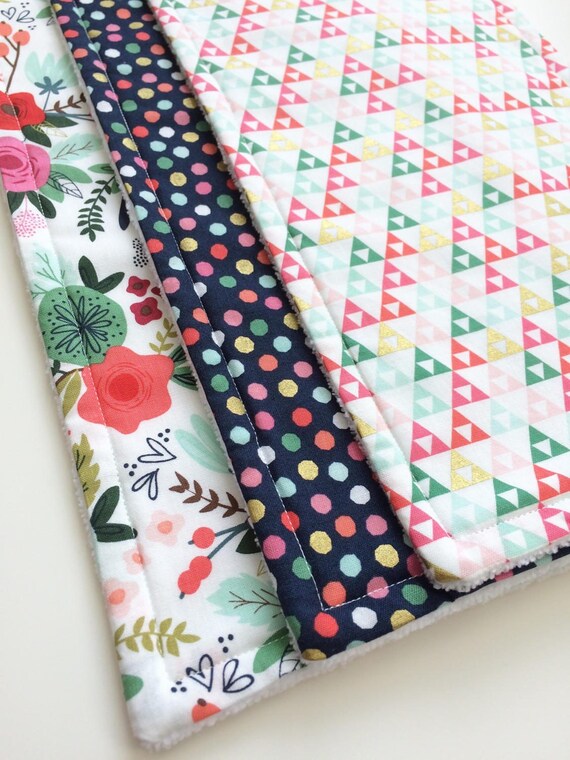 floral burp cloths